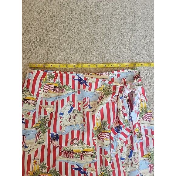 Vintage Alexander Campbell,red skirt,faux wrap, scarf design,sz 4 - Picture 7 of 10